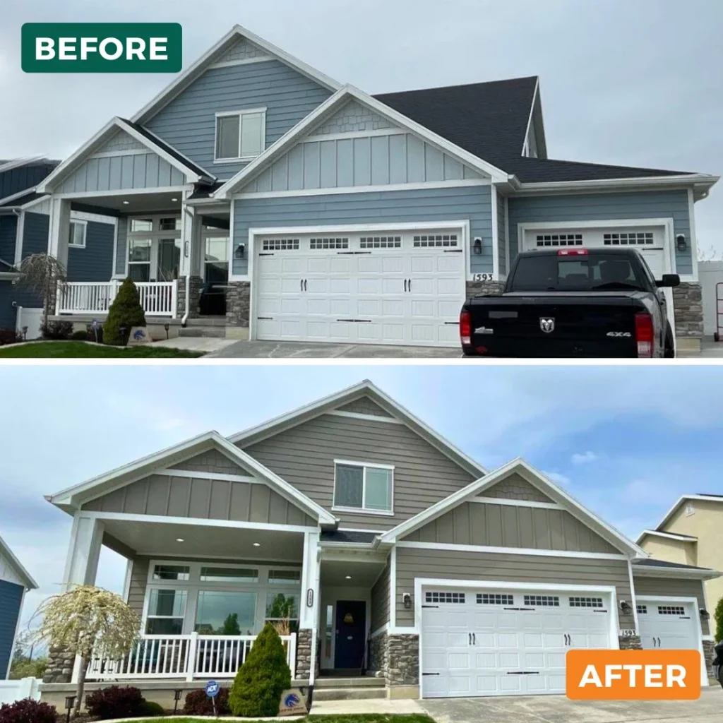 A photo showcasing exterior painting